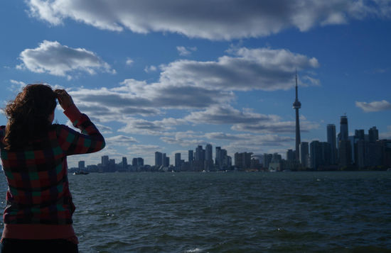 Blick auf die Skyline von den Toronto Islands aus
