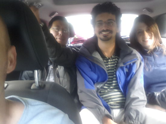 Taxifahrt mit Raffael und Gabi und Mr. Südkorea