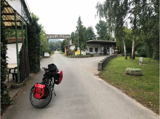 Abfahrt vom Campingplatz in Porstendorf bei Jena