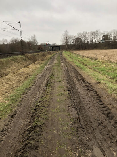 Matschweg der Fahrradumleitung