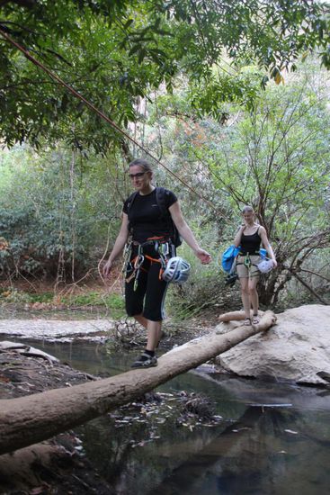 Ballace-Akt auf dem Weg vom Klettersektor zurück zur Lodge