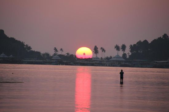 Sonnenuntergang am Strand.