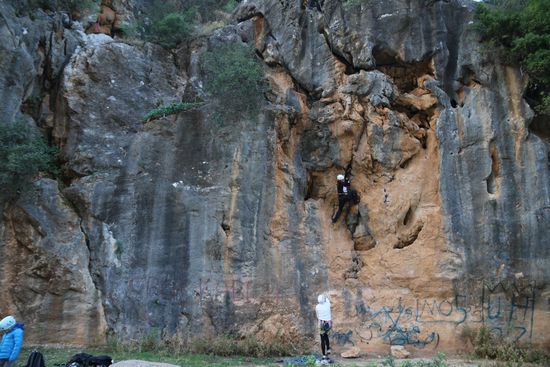Als wir hier kletterten, hatten wir plötzlich eine Menge jubelnder Zuschauer