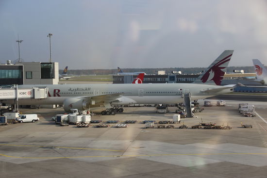 Unser Flugzeug von Frankfurt nach Doha (Boeing 777er)