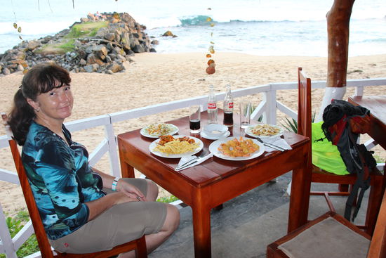 Super leckeres Abendessen im Strandlokal