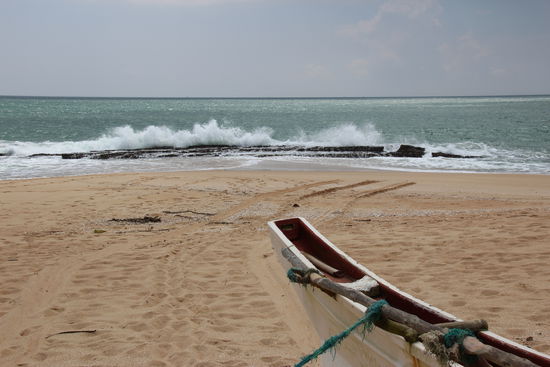 Die Fischer fischen hier mit ganz schmalen Booten