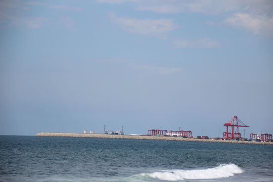 Blick auf den Containerhafen von Colombo