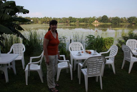 Frühstück im Garten des Hotel Shanketha Palace Hotel