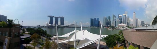 Blick vom Esplanade Theatre