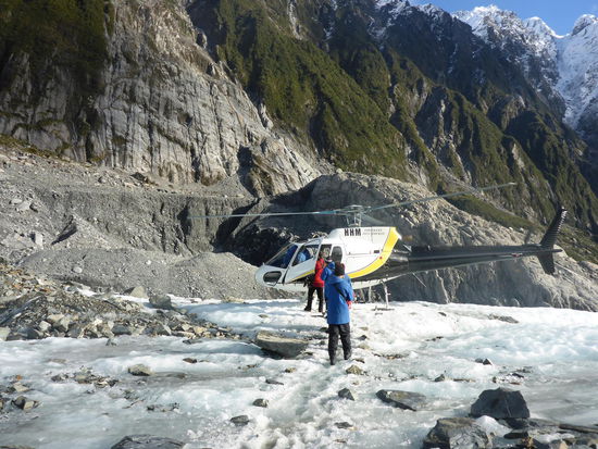 Helikopter Landeplatz auf dem Gletscher