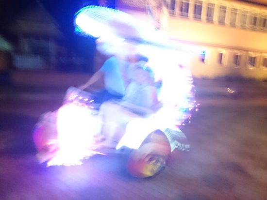 Abendliche Begegnung mit Fahrradrikscha