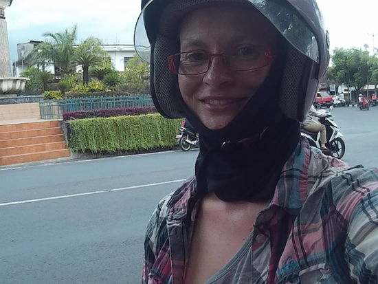 Ich in Rollermontour, noch bin ich happy