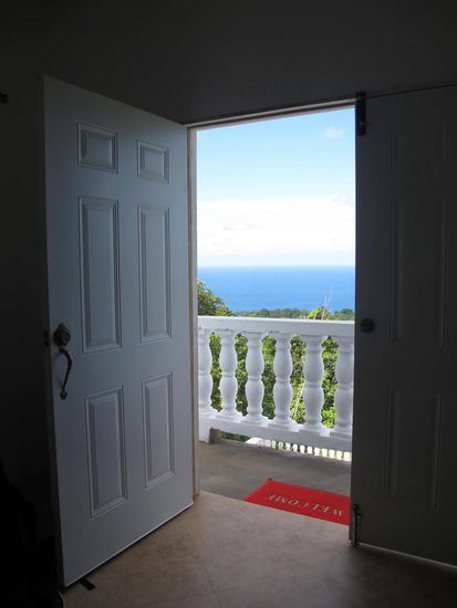 Tolle Aussicht aus dem Zimmer, leider getrübt durch das Verhalten der Gastgeber...