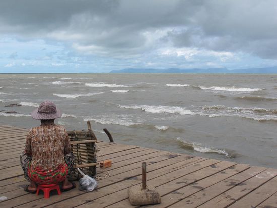 Stürmisches Kep, seafood market