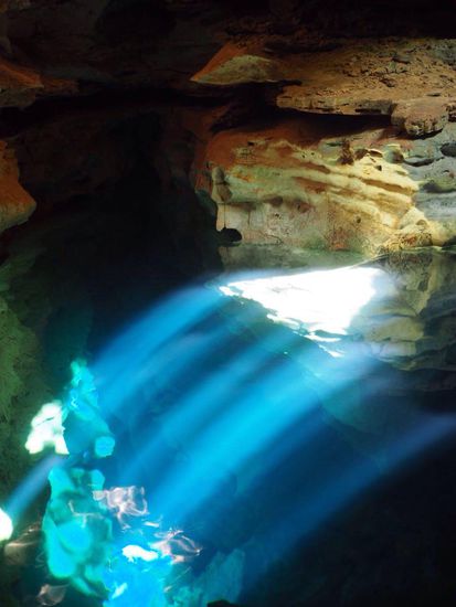 "Poco Azul" - die 2. blaue Grotte erkunden wir mit Maske und Schnorchel