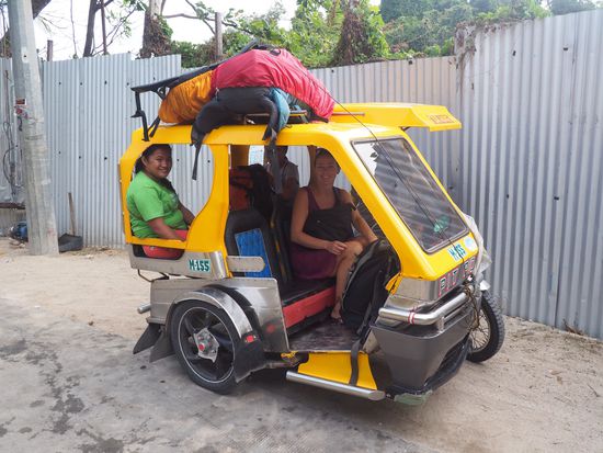 Hier sind die Tricycles richtig groß... trotz viel Gepäck richtig gemütlich!