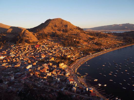 schöne Abendstimmung mit herrlichem Blick auf Copacabana