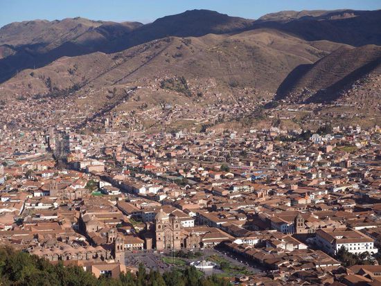 Schöner Ausblick auf Cusco vom Hostel aus
