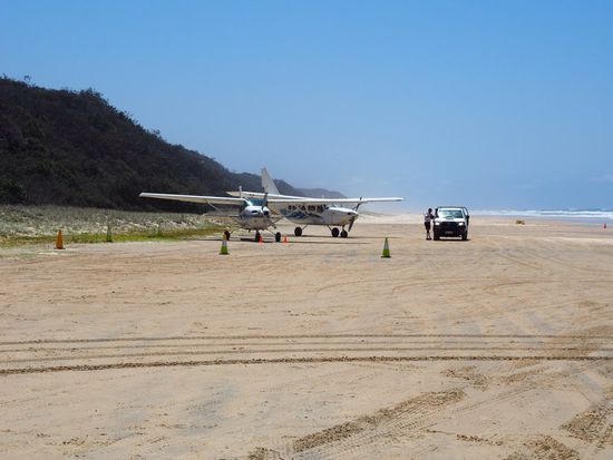...der Strand dient auch als Landebahn 