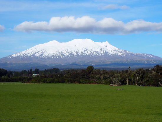 Mt. Ruapehu ist mit 2797 m der höchste Punkt der Nordinsel