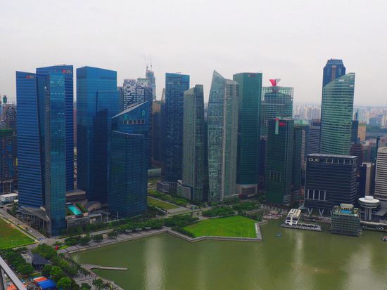 Blick auf CBD vom "Marina Bay Sands"