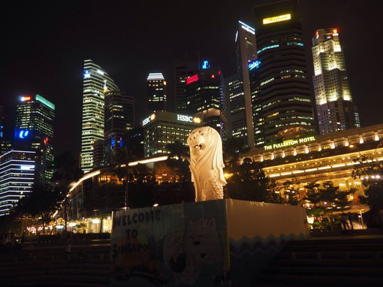 Das Wahrzeichen von Singapur wird gerade restauriert.