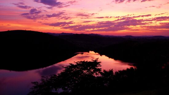 Blick von unserem Balkon bei Sonnenaufgang