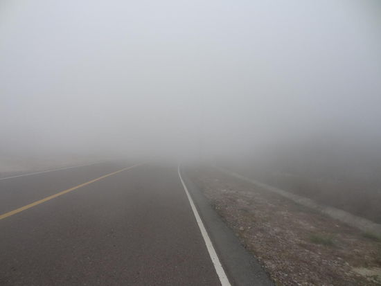 Nebel nimmt uns den 'stunning view'...