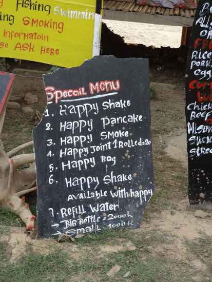 Alles gibt es auch 'happy' auf Don Det...Hier hab ich mich nicht mal ein Wasser auffüllen getraut