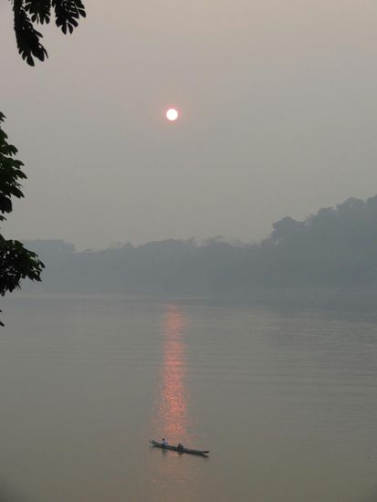Nebel...äh... Sonnenuntergang in Luang Prabang...