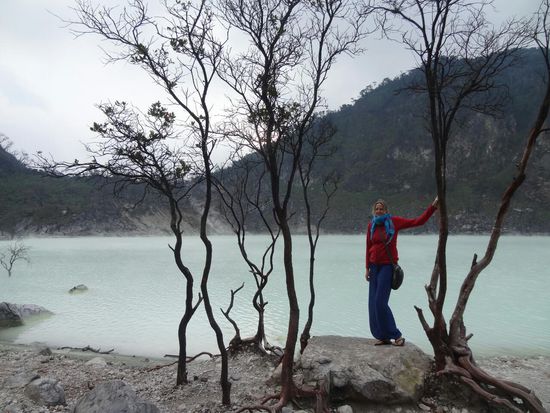 am Kawah Putih,  dem White Crater, südlich von Bandung