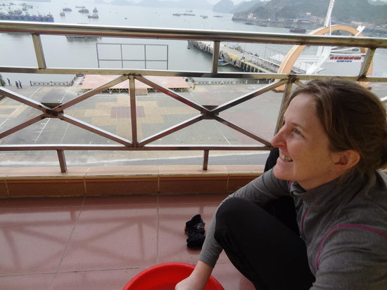 Wäsche waschen bei bester Aussicht