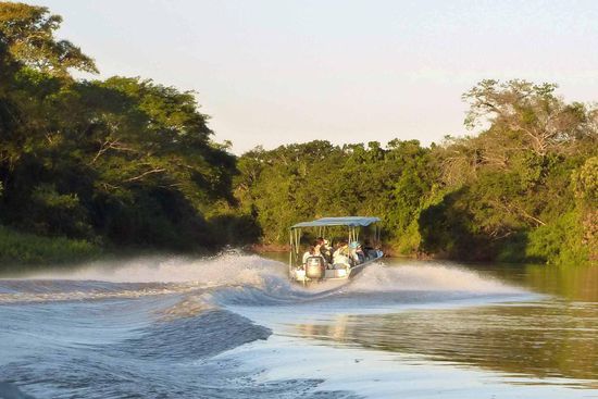 Dieses PS-starke Boot überholt uns mit Leichtigkeit.