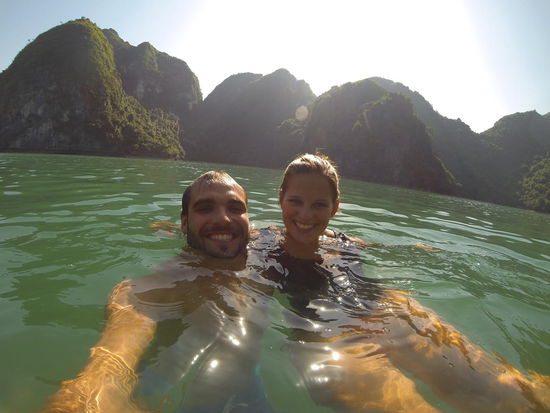 ... Und nach so viel paddeln ist eine Abkühlung auch ganz recht. 