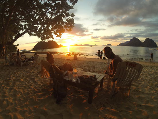 Sonnenuntergang am LasCabanas Beach