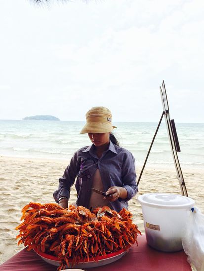 Leckere Hummer laufen auch regelmäßig vorbei 