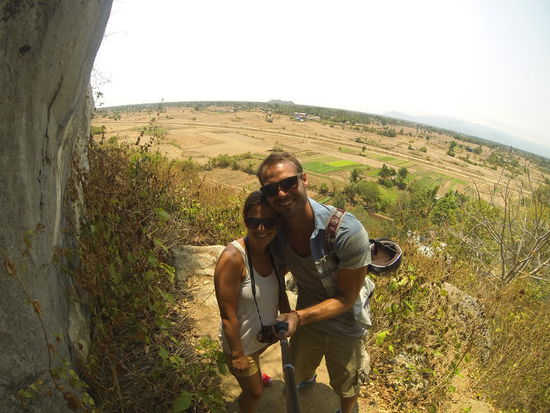 Aussichtspunkt vor der Tempelhöhle Phnom Chhnork