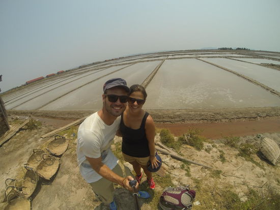 Salzfelder südlich von Kampot. 