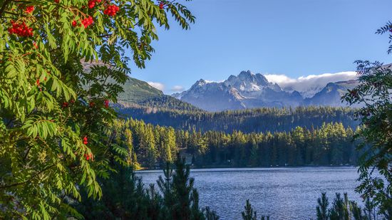 Am Morgen blauer Himmel und Puderzucker auf den Bergen - ein guter Start