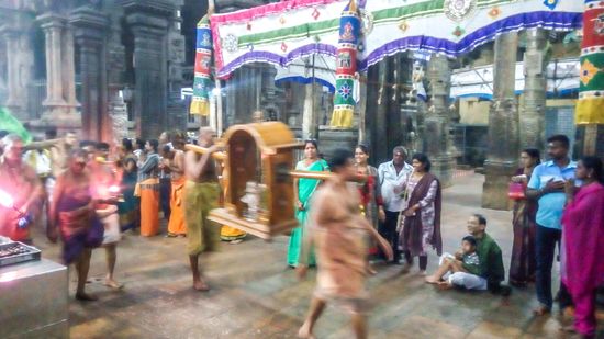 ... und Sänftenträgern die fröhlich und flotten Schrittes vorbeizogen. Das musste der Weg ins Tempelinnere sein. Ich und mein Exepeditionstrupp folgten also der Prozession