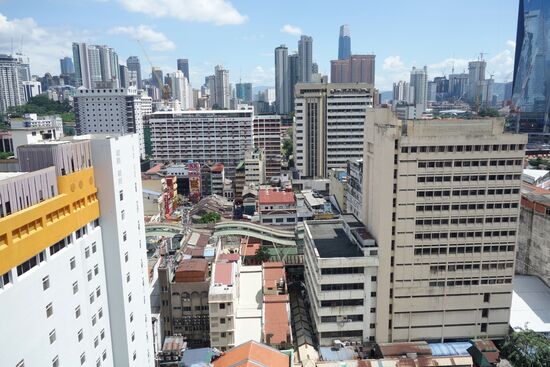 Der Blick auf Chinatown aus JM's Cafe,  Hier gibt es die Tasse Kaffe für 70 Cent.