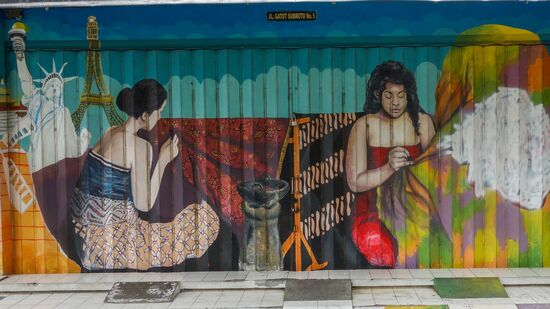 Wandgemälde in Surakarta