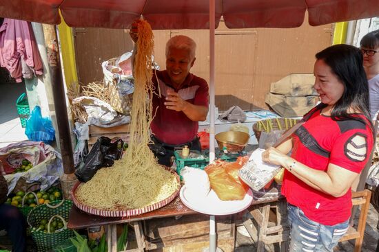 Hier werden selbstgemachte frische Nudeln verkauft