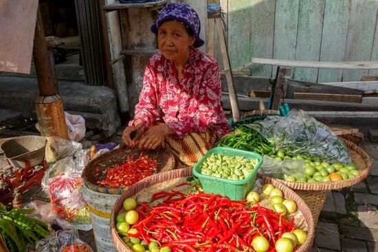 Beim Essen im Restaurant oder im Streetfood fand ich manches davon wieder, z.b.  den roten Pfeffer(very spicy) und in der Mitte die hellgrünen Bohnen. Die Dame schneidet diese roten Schoten im Wok klein, das wird später als Zutat zum Essen verwendet