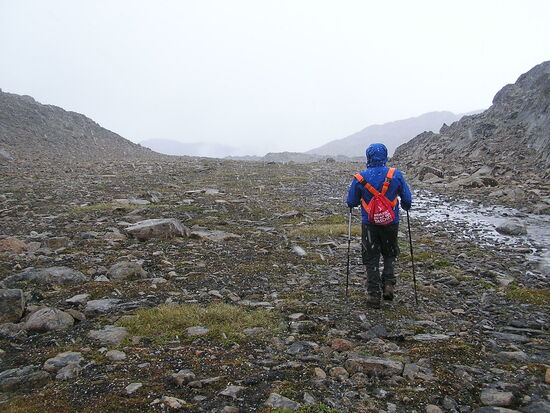 Schneefall auf dem Rückweg