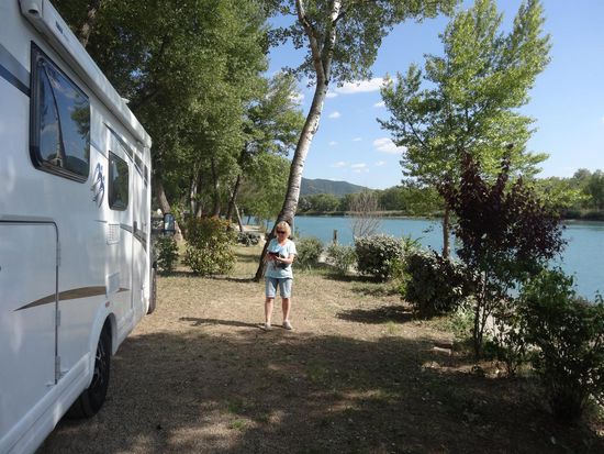 am Spätnachmittag auf dem Campingplatz an der Durance