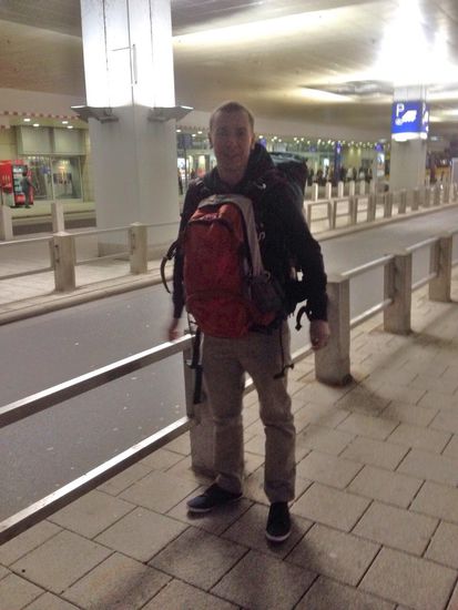Vor dem Abflug in Frankfurt; Mein Gepäck für 7,5 Monate.