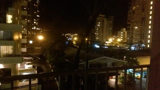 Der Blick aus unserem Zimmer am Abend der Ankunft