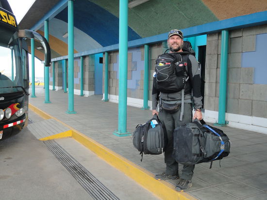 Sherpa Chris im Busbahnhof von Puno