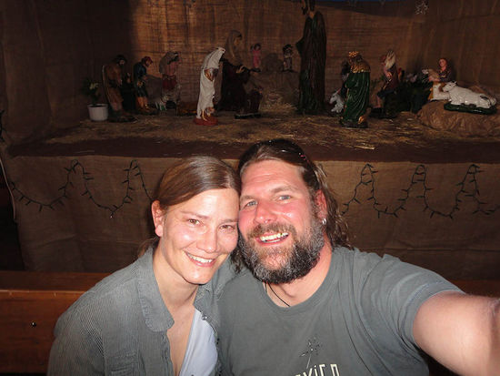 Auch die Krippe in der Kirche von San Pedro de Atacama musste mit aufs Bild..